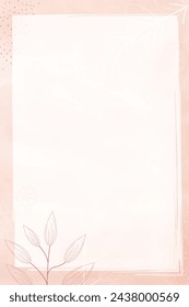 Plantilla vertical abstracta de la primavera ligera de la acuarela, pintura digital. Fondo de acuarela abstracto pintado a mano con flores y hojas, ilustración vectorial