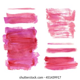 Watercolor Lilac,magenta textures splash,brushes.Vector hand painting texture stains,spot,design elements.Vector background.Gouache,acrylic art element.For Valentine day,wedding,holiday backdrop.