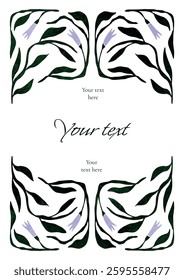 Watercolor Lilies Poster with Hand-Drawn Floral Elements. Vintage Minimalist Aesthetic with Pastel Colors. Perfect for Wedding, Birthday, or Womens Day. Vector Illustration.