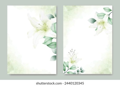 Watercolor Lily Wedding Card Set 