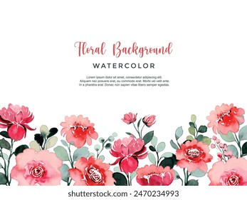 watercolor line art pink rose flower bouquet wreath frame minimal banner background. Pink Rose Flower Background Water color. romantic creative layout with roses floating in water minimal nature