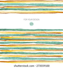 Watercolor lines background. Colorful abstract texture. Vector design elements. Vintage frame. Art advertising template. Stroke background.
