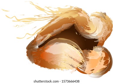 watercolor lips with splash of paint