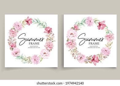 watercolor lisianthus flowers wedding invitation card set