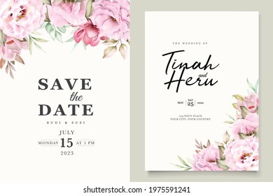 watercolor lisianthus flowers wedding invitation card set