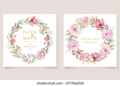 watercolor lisianthus flowers wedding invitation card set