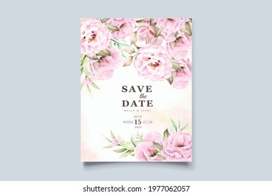 watercolor lisianthus flowers wedding invitation card set