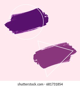 Watercolor logo background. Texture of a watercolor brush of paint smears for design. Watercolor stain with a frame. Vector illustration