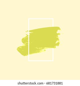 Watercolor logo background. Texture of a watercolor brush of paint smears for design. Watercolor stain with a frame. Vector illustration