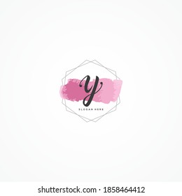 Vector de plantilla de diseño de logotipos de acuarela. Diseño de logotipo elegante