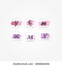 Watercolor Logo Design Template Vector. Elegant Logo Design