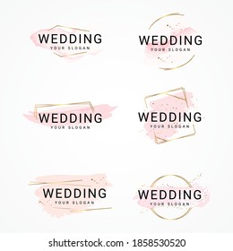 Watercolor Logo Design Template Vector. Elegant Logo Design