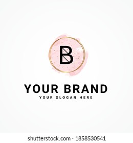 Watercolor Logo Design Template Vector. Elegant Logo Design