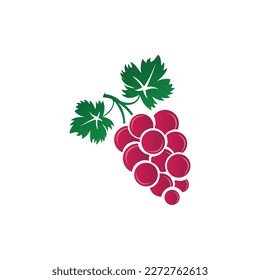 Watercolor logo for wine house in forme of grape vines make from wine stains isolated on light beige background