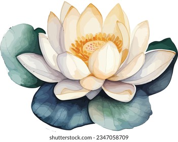 watercolor lotus clipart sticker brush handdraw