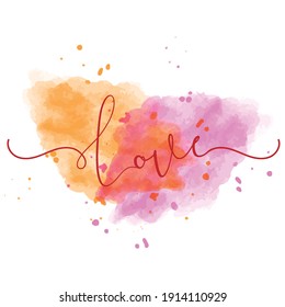 WATERCOLOR LOVE valentine romantic splash