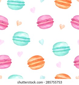 Watercolor Macaron Seamless Pattern