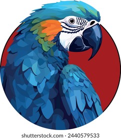 Watercolor Macaw Parrot Illustration Vector 