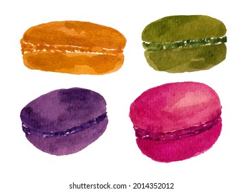 watercolor maccaron desert with cute color