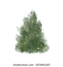 Watercolor magic christmas tree vector.