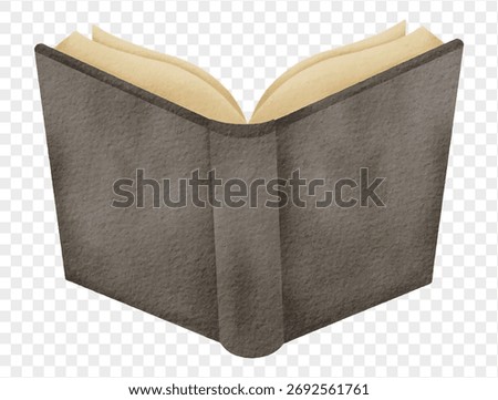 Watercolor magic spell book open for witchcraft theme vector.