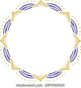 Watercolor mandala decorative frame element, place for text for invitations, greetings card