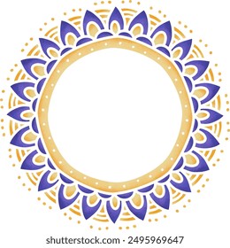 Watercolor mandala decorative frame element, place for text for invitations, greetings card