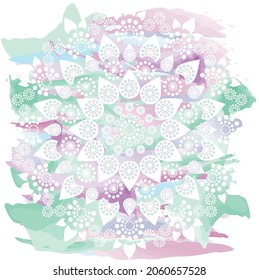 Watercolor mandala heart chakra healing vector illustration