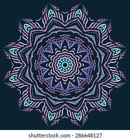 Watercolor mandala. Print for textile