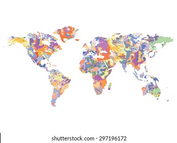 Watercolor map of the world vector illustration