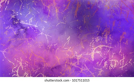 Watercolor marble colorful background in pink and violet colors.