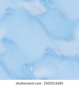 Watercolor Marble. Vector Ink Canvas. Gold Marble Watercolor. Foil Sea Paint. Water Bronze Pattern. Ocean Elegant Background. Trendy Abstract Ink Template. Blue Gradient Background. Luxury Alcohol Ink