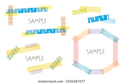 Ilustración de marco de cinta de enmascaramiento de acuarela