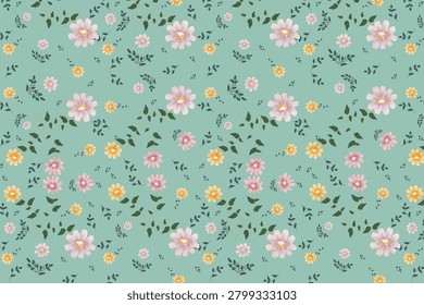 Watercolor meadow bouquet seamless pattern for cottagecore bedding, packaging, wedding , invitation card , textile, home interior 