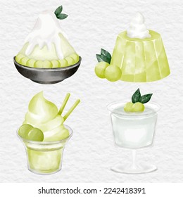 watercolor melon and cantaloupe clip art collection
