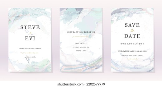 Watercolor Minimal Card. Classic Vector Design Cards. Wedding Abstract Background Invitation. Art Template. Set of Creative Illustrations for Brochure, Cover Design. Minimalistic Watercolor Artwork.