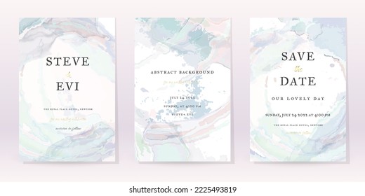 Watercolor Minimal Card. Classic Vector Design Cards. Wedding Abstract Background Invitation. Art Template. Set of Creative Illustrations for Brochure, Cover Design. Minimalistic Watercolor Artwork.