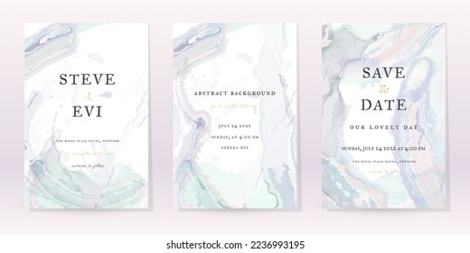 Watercolor Minimal Card. Classic Vector Design Cards. Wedding Abstract Background Invitation. Art Template. Set of Creative Illustrations for Brochure, Cover Design. Minimalistic Watercolor Artwork.
