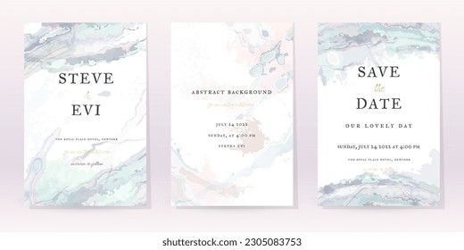 Watercolor Minimal Card. Classic Vector Design Cards. Wedding Abstract Background Invitation. Art Template. Set of Creative Illustrations for Brochure, Cover Design. Minimalistic Watercolor Artwork.