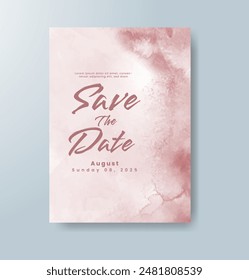 Watercolor Minimal Card. Classic Vector Design Cards. Wedding Abstract Background Invitation. Art Template. Set of Creative Illustrations for Brochure, Cover Design. Minimalistic Watercolor Artwork.