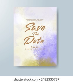 Watercolor Minimal Card. Classic Vector Design Cards. Wedding Abstract Background Invitation. Art Template. Set of Creative Illustrations for Brochure, Cover Design. Minimalistic Watercolor Artwork.