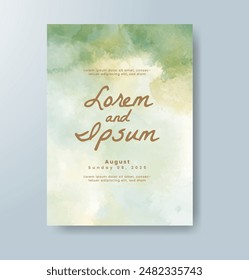 Watercolor Minimal Card. Classic Vector Design Cards. Wedding Abstract Background Invitation. Art Template. Set of Creative Illustrations for Brochure, Cover Design. Minimalistic Watercolor Artwork.