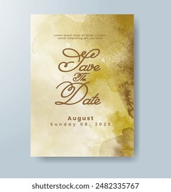 Watercolor Minimal Card. Classic Vector Design Cards. Wedding Abstract Background Invitation. Art Template. Set of Creative Illustrations for Brochure, Cover Design. Minimalistic Watercolor Artwork.
