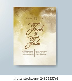 Watercolor Minimal Card. Classic Vector Design Cards. Wedding Abstract Background Invitation. Art Template. Set of Creative Illustrations for Brochure, Cover Design. Minimalistic Watercolor Artwork.