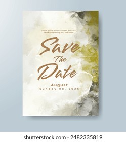 Watercolor Minimal Card. Classic Vector Design Cards. Wedding Abstract Background Invitation. Art Template. Set of Creative Illustrations for Brochure, Cover Design. Minimalistic Watercolor Artwork.