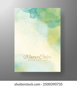 Watercolor Minimal Card. Classic Vector Design Cards. Wedding Abstract Background Invitation Art Template. Set of Creative Illustrations for Brochure, Cover Design. Minimalistic Watercolor Artwork.