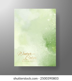 Watercolor Minimal Card. Classic Vector Design Cards. Wedding Abstract Background Invitation Art Template. Set of Creative Illustrations for Brochure, Cover Design. Minimalistic Watercolor Artwork.