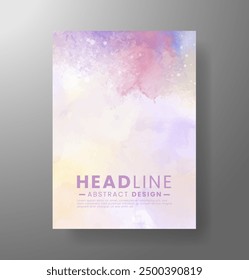 Watercolor Minimal Card. Classic Vector Design Cards. Wedding Abstract Background Invitation Art Template. Set of Creative Illustrations for Brochure, Cover Design. Minimalistic Watercolor Artwork.
