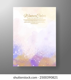 Watercolor Minimal Card. Classic Vector Design Cards. Wedding Abstract Background Invitation Art Template. Set of Creative Illustrations for Brochure, Cover Design. Minimalistic Watercolor Artwork.