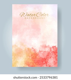 Watercolor Minimal Card. Classic Vector Design Cards. Wedding Abstract Background Invitation Art Template. Set of Creative Illustrations for Brochure, Cover Design. Minimalistic Watercolor Artwork.